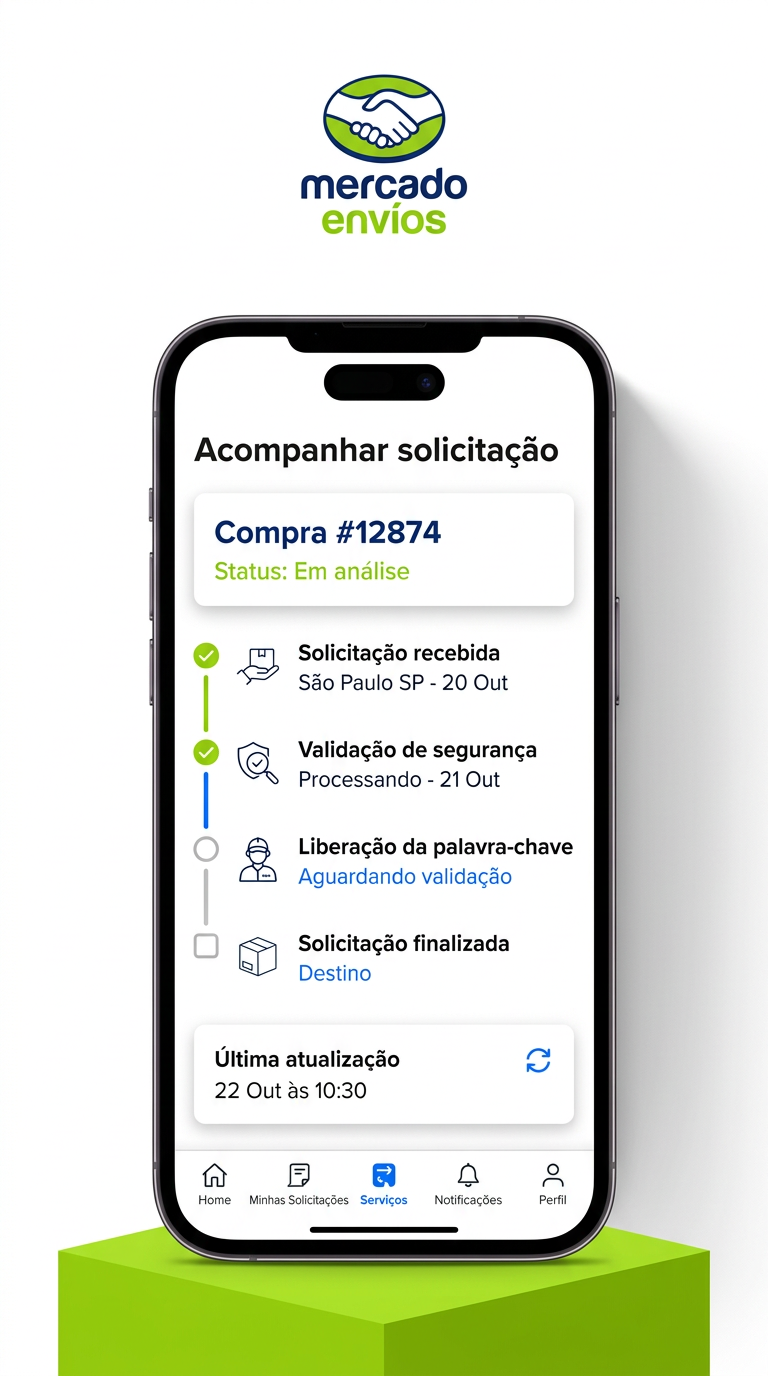 Tela 2 do aplicativo Mercado Envios